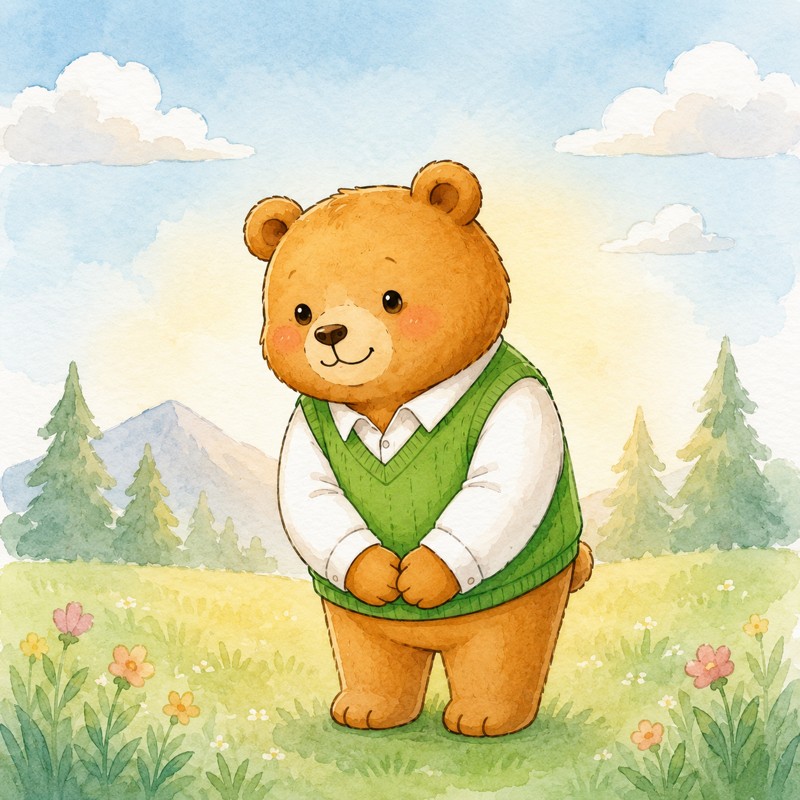 おじぎをするクマのイラスト（ながまる）